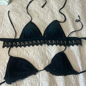2 black bikini tops from target size S